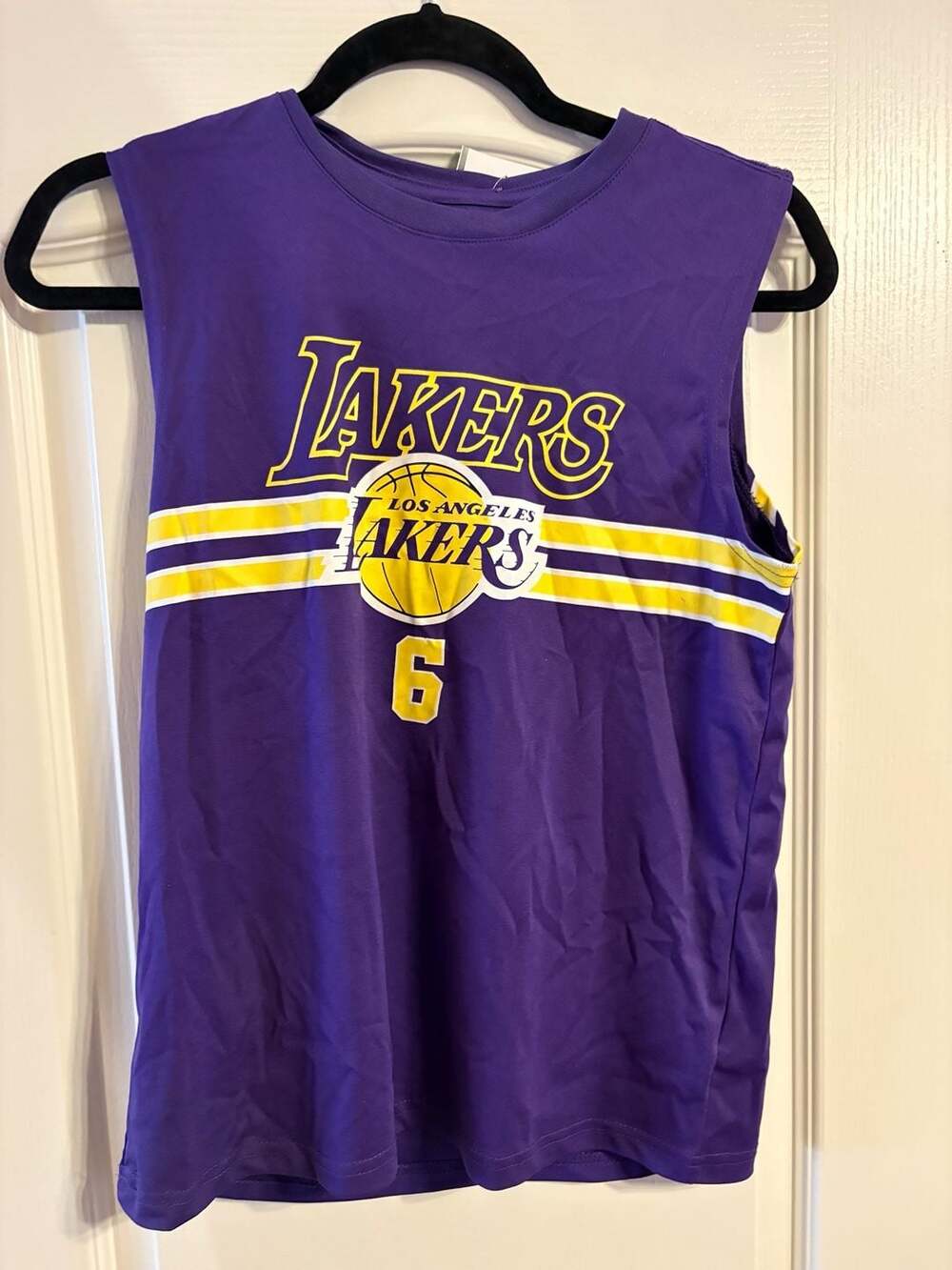 NBA Los Angeles Lakers LeBron James Jersey Youth Size L (14-16) Purple Tank Top